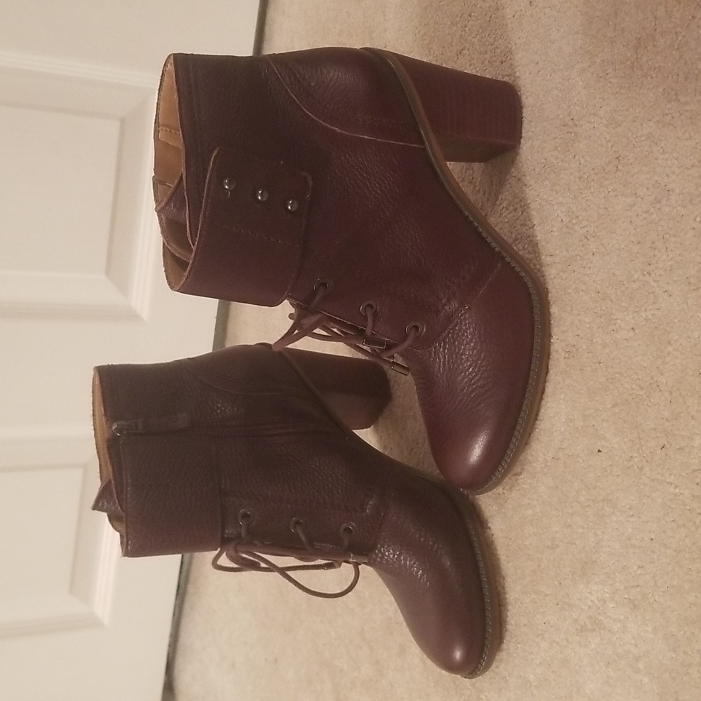 Franco sarto leather heeled boots
